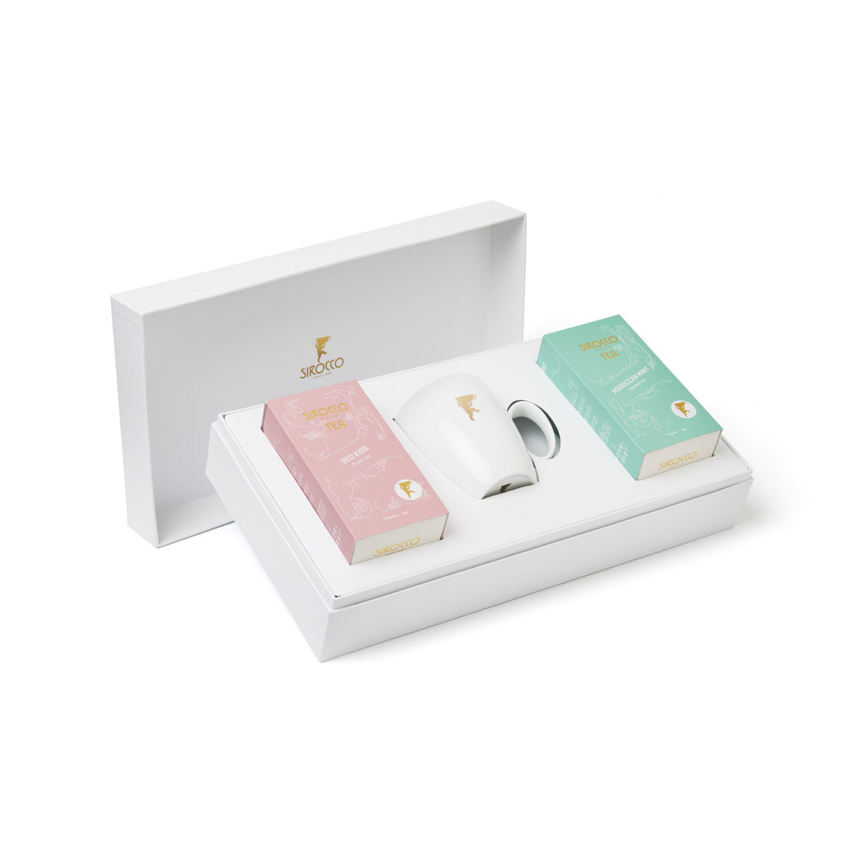 Gift box with mug and two tea packs